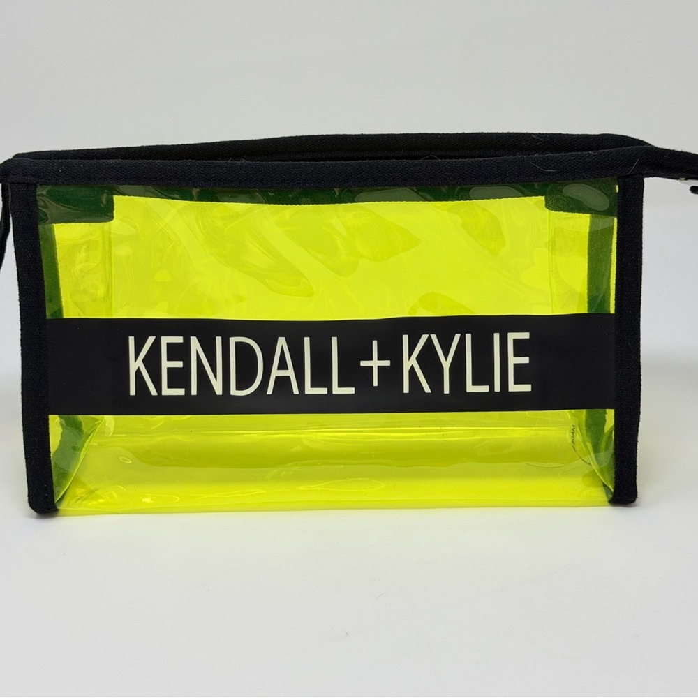 NWOT Kendall & Kylie Yellow/Green Transparent Toiletry Makeup Travel Bag